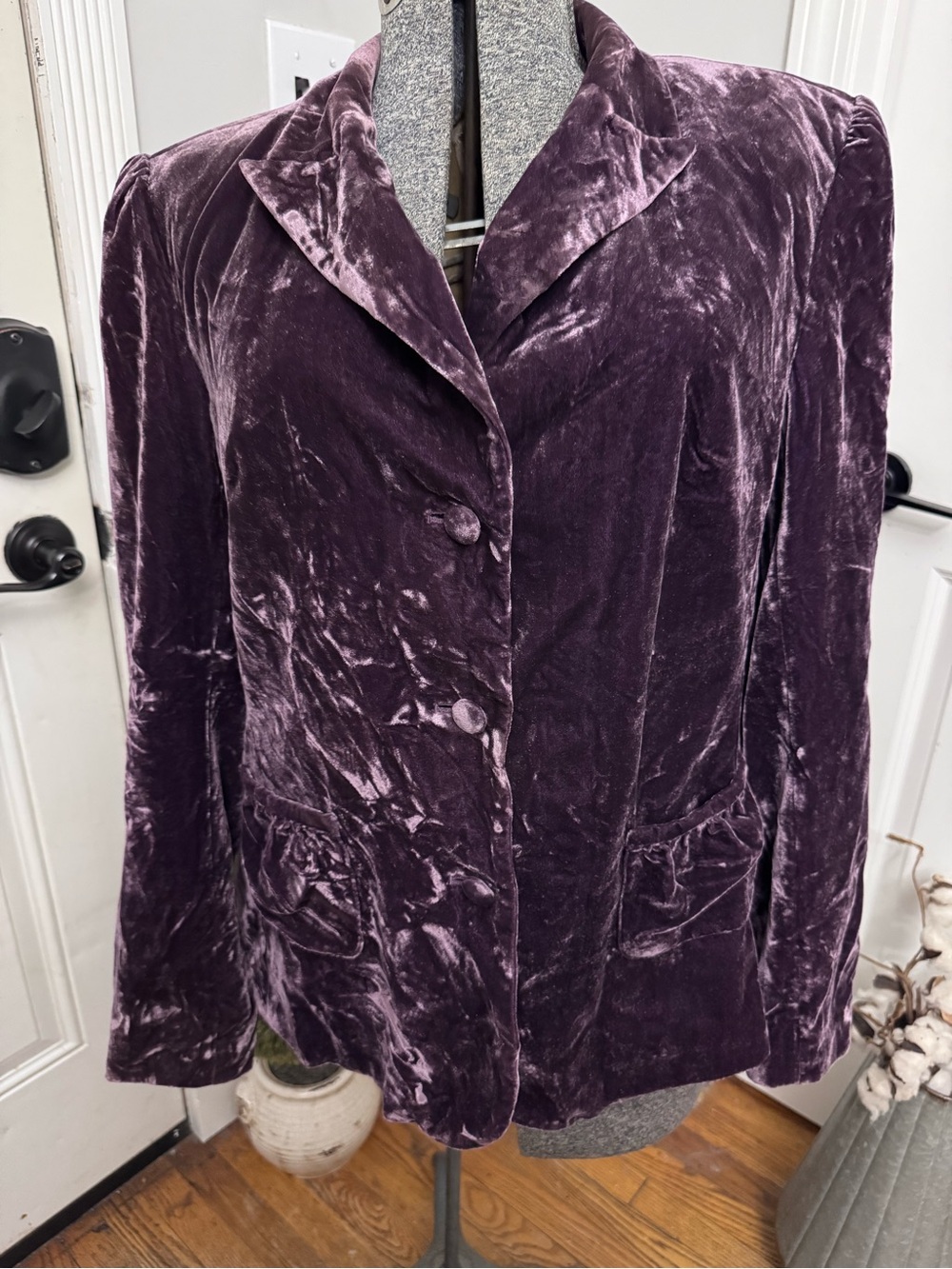 Women’s Cami Purple Crushed Velvet Blazer Jacket size 16/ XL